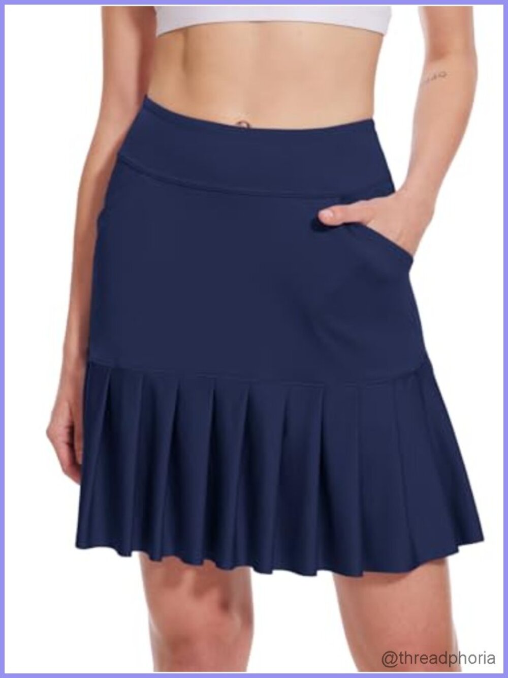 Knee Length Ruffle Skort for Women Golf Tennis Athletic High Waisted with